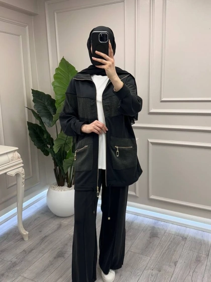 Nuss Triko 26Y1089 Siyah İkili Takım