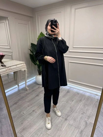 Misswhence 39302 Siyah Poplin Gömlek