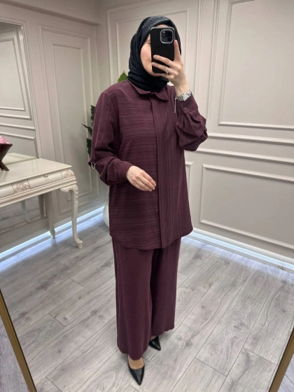 Nuss Triko 26Y1055 Mürdüm İkili Takım