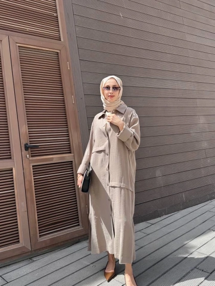 Nuss Triko 26Y6036 Bej Önü Çıtçıtlı Kap