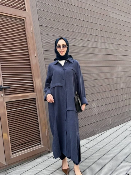 Nuss Triko 26Y6036 İndigo Önü Çıtçıtlı Kap