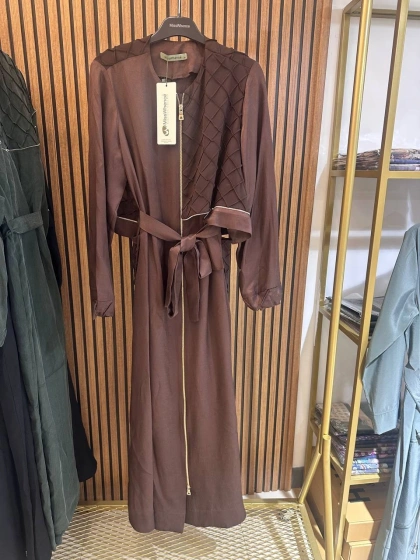 Misswhence 39515 Kahverengi Fermuar Detaylı Kap