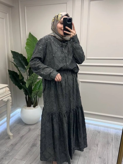 Ceremony 26Y984 Gri Brode Etekli Takım