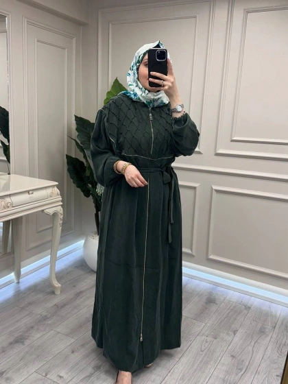 Misswhence 39505 Yeşil Nervür Detaylı Kap