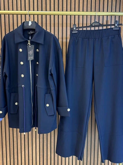 Ghisa 3610T9142 Lacivert Düğme Detaylı Takım