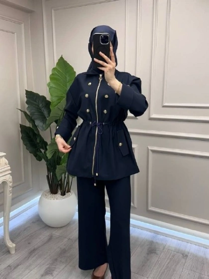 Ghisa 3610T9142 Lacivert Düğme Detaylı Takım