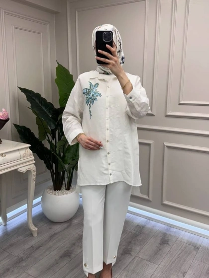 Exquise E26Y06208078 Beyaz Chevell Gömlek