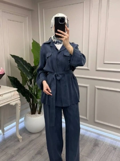 Exquise E26Y06205067 Lacivert Rosey-Roseis Takım