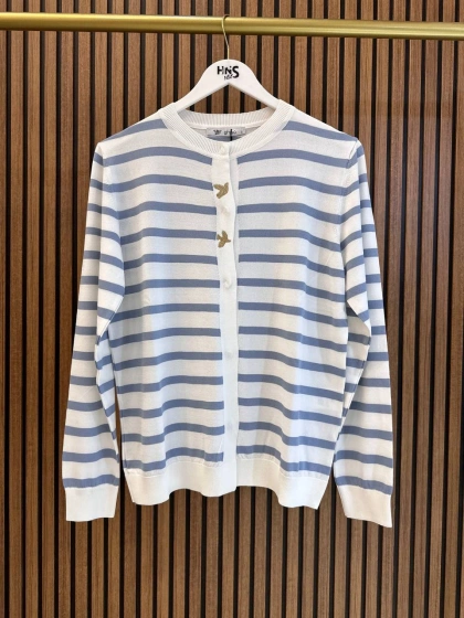 Ghisa 3620H3313 Ekru Mavi Hırka