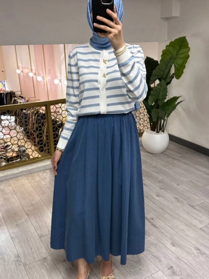 Ghisa 3620H3313 Ekru Mavi Hırka