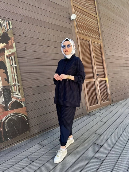 Ghisa 3610T9141 Lacivert Çizgili Takım
