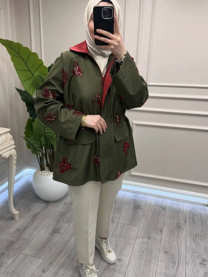 Ghisa 3610K2702 Yeşil Taş İşleme Detaylı Kap