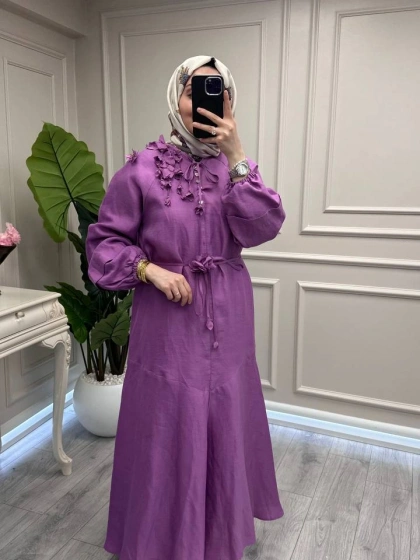 Venöve 26SSELB0002 Fuşya Aura Elbise