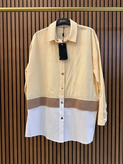 Ghisa 3610G4429 Sarı Ribana Detaylı Gömlek