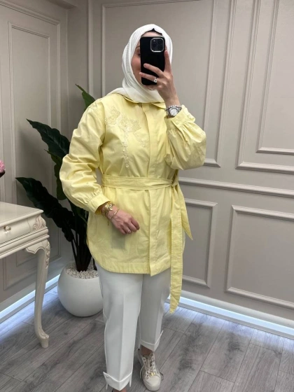 Venöve 26SSGOM0026 Sarı Lia Gömlek