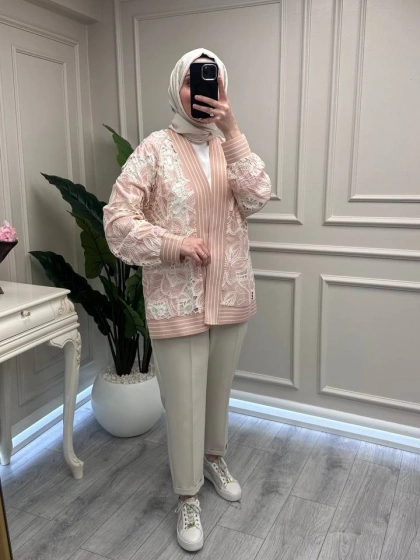 Ghisa 3610H3265 Pudra Brode Detaylı Hırka