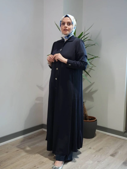 Miss Dalida T26Y-9008 Lacivert Gömlek Yaka Uzun Triko Hırka