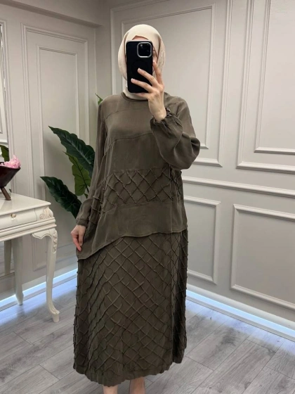 Misswhence 39002 Haki Tunik Etek Takım