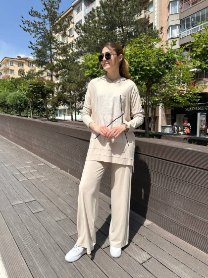 Ceremony 5932 Bej Bambu Pantolonlu İkili Takım