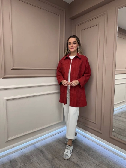 Ceremony 6148 Bordo Cep Detaylı Gömlek