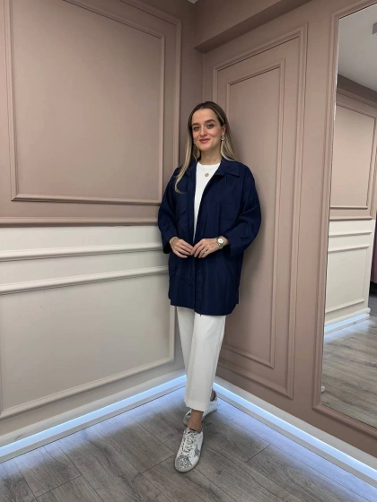 Ceremony 6148 Lacivert Cep Detaylı Gömlek