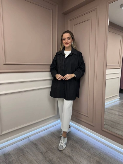 Ceremony 6148 Siyah Cep Detaylı Gömlek