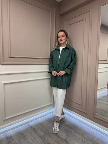 Ceremony 6148 Yeşil Cep Detaylı Gömlek