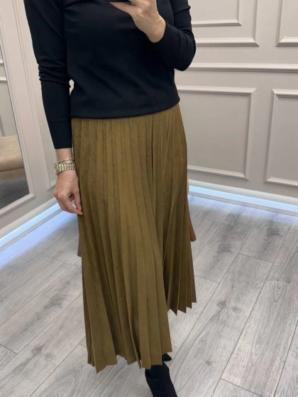 Ceremony 6622 Haki Süet Etek