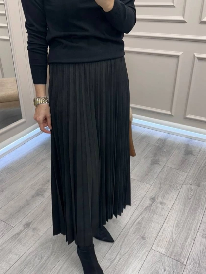 Ceremony 6622 Siyah Süet Etek