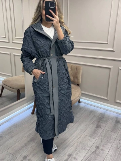 Ceremony 6806 Gri Çıtçıt Detaylı Kap