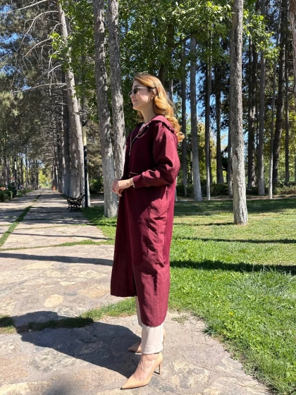 Ceremony 6811 Bordo Fermuar Cep Detaylı Kap