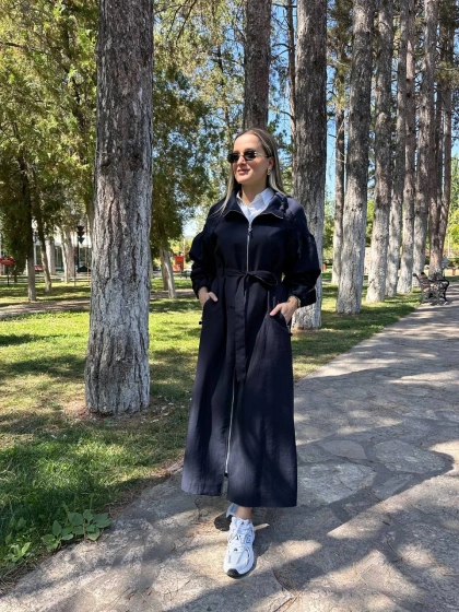 Ceremony 6840 Lacivert Dantel Detaylı Kap