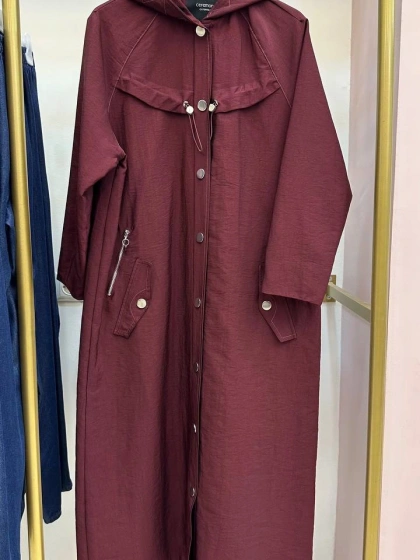 Ceremony 6844 Bordo Fermuar Detaylı Kap