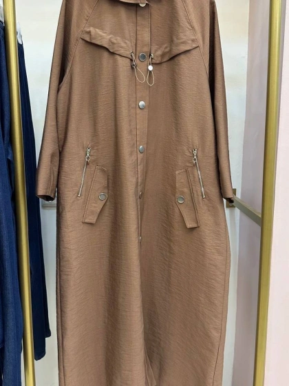 Ceremony 6844 Camel Fermuar Detaylı Kap