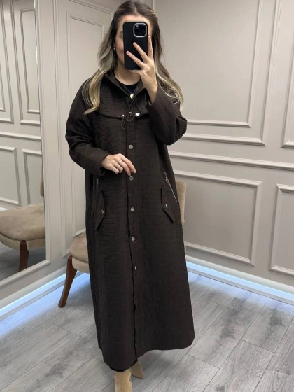 Ceremony 6844 Kahverengi Fermuar Detaylı Kap