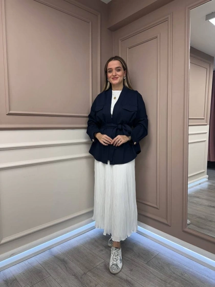 Ceremony 6849 Lacivert Önü Açık Şal Yaka Ceket