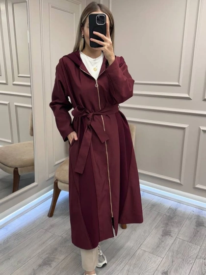 Ceremony 6897 Bordo Biye Detaylı Kap