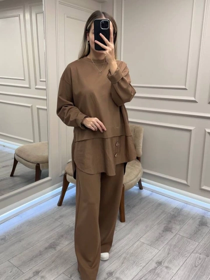 Ceremony 6931 Camel Önü Gold Düğme Detaylı Takım