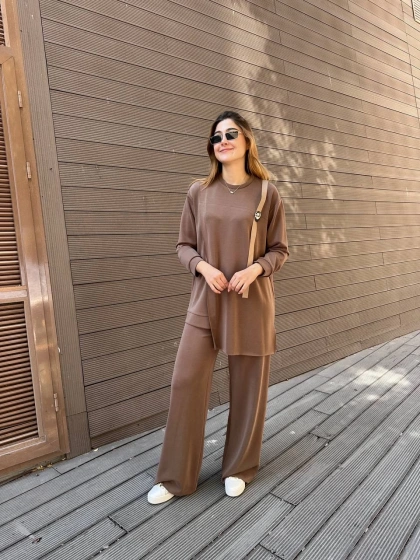 Ceremony 6933 Kahverengi Tek Omzu Deri Ve Aksesuar Detaylı Takım
