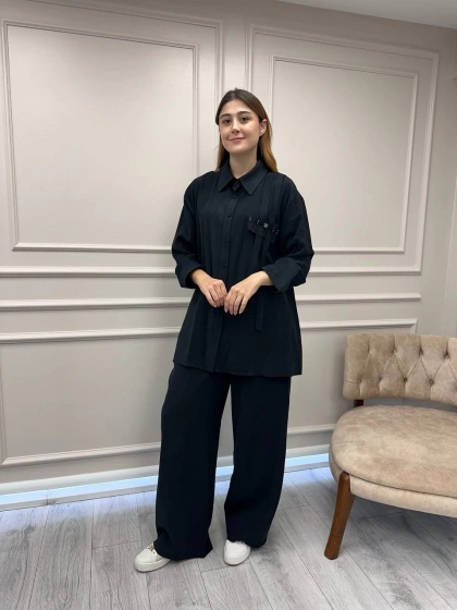 Ceremony 6938 Siyah Cebi İşleme Detaylı Takım