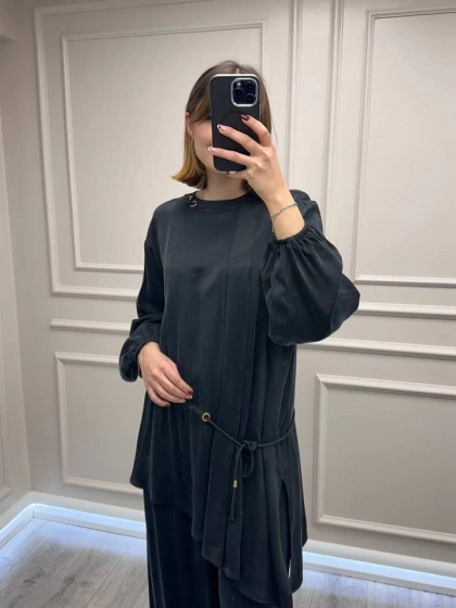 Clande CL25023001 Siyah Yanı Detaylı Bluz