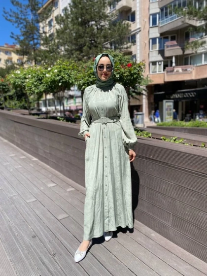 Cloche CL3365 Yeşil Mia Elbise