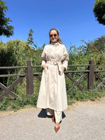 Exquise E25K05103002 Bej Madalyn Trençkot