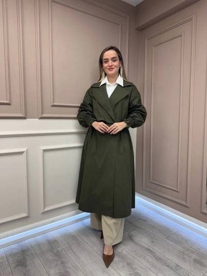 Exquise E25K05103015 Haki Daniele Trençkot