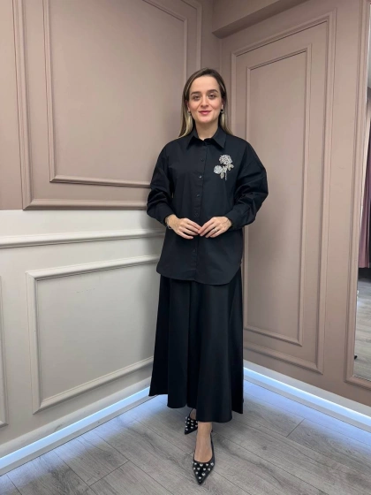 Exquise E25K05108025 Siyah Jaelyn Gömlek