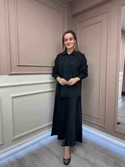 Exquise E25K05108034 Siyah Kaelyn Gömlek