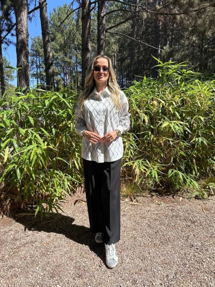 Exquise E25K05108035 Siyah Beyaz Kailee Gömlek