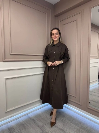 Exquise E25K05118146 Kahve Connie Elbise