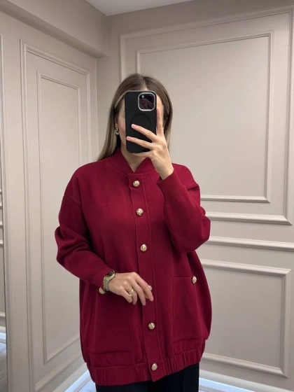 Exquise E25K05125001 Vişne Barbara Triko Hırka