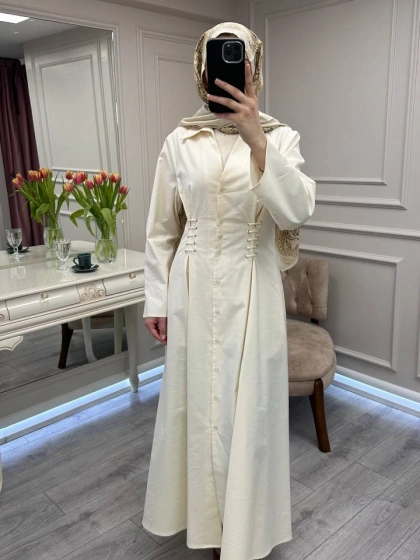 Exquise E26Y06218016 Krem Kiersten Elbise